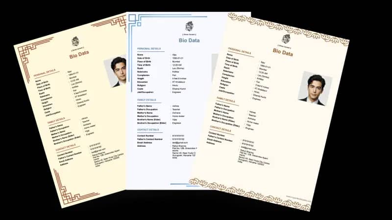 Beautiful Marriage Biodata Examples